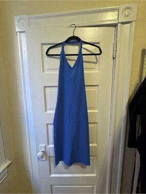 Babaton Aritzia Royal Blue Alvar Halter Midi Dress